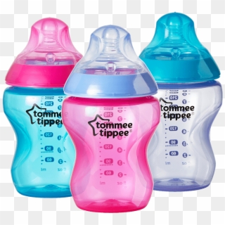 Original Feeding Bottle 9oz Pink Decoration 3 Pack - Tommee Tippee Colour Bottles Clipart