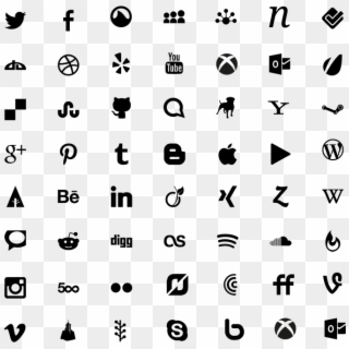A Social Icons Font - Social Icons Font Awesome Png Clipart
