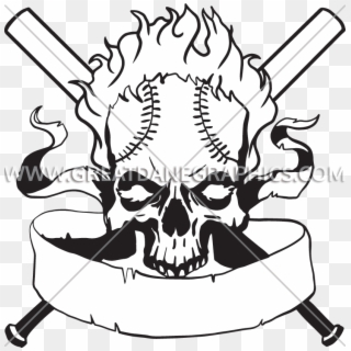 Baseball Clipart Skull - Skull - Png Download