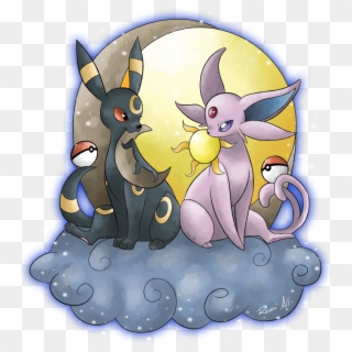 Day And Night By Allocen Umbreon, Espeon, Pokemon Videohry, - Umbreon And Espeon Moon Clipart