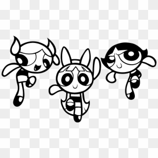 Powerpuff Girls Logo Black And White - Powerpuff Girl Blossom Coloring Page Clipart