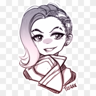 Black And White Stock Quick Chibi Sombra Doodle By - Chibi Overwatch Sombra Drawing Clipart
