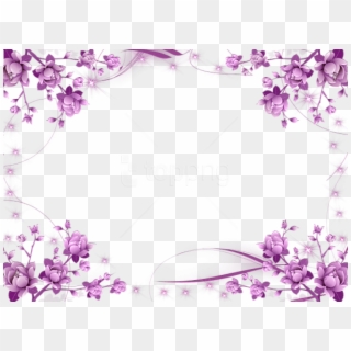 Free Png Transparent Pink Flowers Frame Background - Flower Frame Clipart