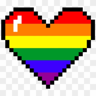Pixel Art Heart Stickers - Rainbow Pixel Heart Clipart