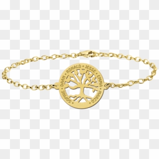 Golden Bracelet With Cut Out Tree Of Life - Gouden Armband Met Naam Clipart