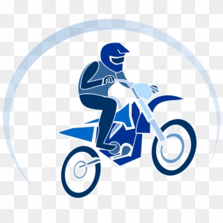 Big Image - Blue Dirt Bike Clipart - Png Download