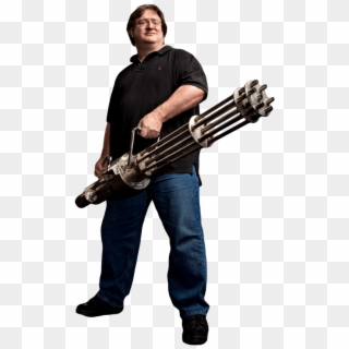 Download - Gabe Newell With Gun Clipart