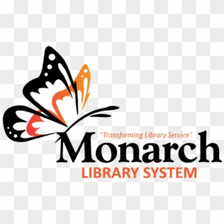 Monarch Library System Logo White Wings - Graphic Design Clipart
