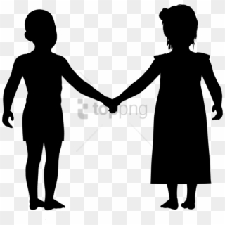 Free Png Download Boy And Girl Holding Hands Silhouette - Little Boy And Girl Silhouette Clipart