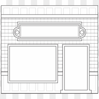 Store Fronts Shop 10 Black White Line Art 999px - Technical Drawing Clipart