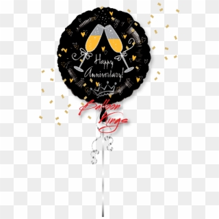 Happy Anniversary Toasting Champagne - Happy Anniversary Foil Balloon Clipart