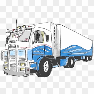 Watercolour, Truck, Blue, Traffic, Vehicle, Watercolor - Truck Watercolor Clipart
