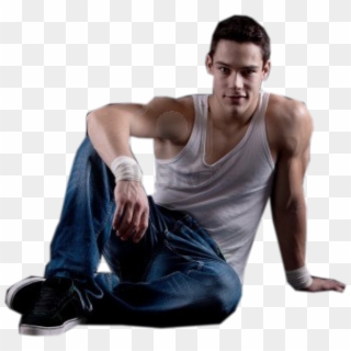 Guy In Tank Top Sitting - Sitting Clipart