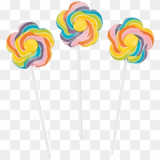 Large Flower-shaped Swirl Lollipops Clipart