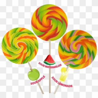 Sour Paddle Swirl Pop - Stick Candy Clipart