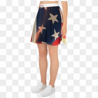 "'merica" Vertical American Flag Waving Bright Skater - Black Pencil Skirt At Mr Price Clipart