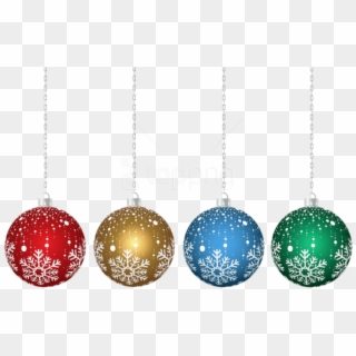 Christmas Hanging Ornaments Transparent Png - Christmas Hanging Decorations Png Clipart