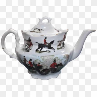 Vintage Fox Hunting Teapot, Made In England And An - Teapot Clipart