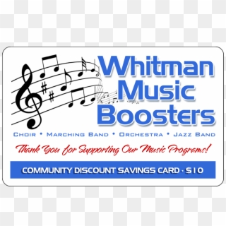 Music Boosters Discount Card Fundraiser - Graphic Design Clipart