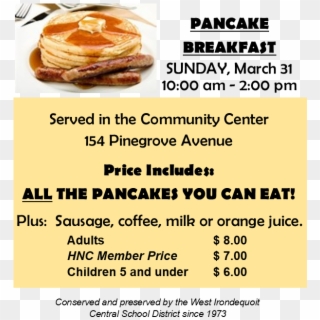 Helmer Nature Center Pancake Breakfast - Pancakes And Sausage Clipart