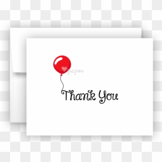 Red Balloon Thank You Cards Note Card Stationery • - Balloon Clipart