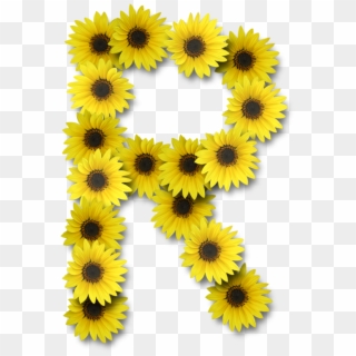 Alfabeto Sunflowers - Letter R Sunflower Design Clipart