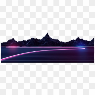 Mountain Silhouette Wallpaper At Getdrawings - Retrowave Mountains Png Clipart