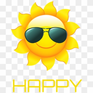 Happy' Poster - ' - Sunny Clipart With Sunglasses - Png Download