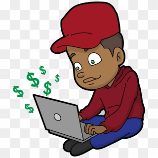 Open - Cartoon With Money Png Clipart