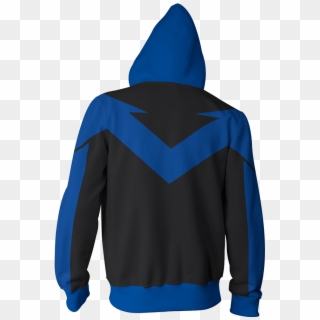 Nightwing Cosplay Zip Up Hoodie Jacket Fullprinted - Sweatshirt Clipart