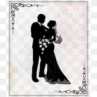 Wedding Silhouette Couple Clipart Wedding Invitation - Wedding Couple Vector Png Transparent Png