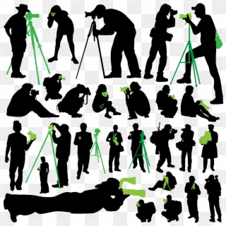 Photographer Silhouettes Vector - Photographer Silhouette Vector Free Clipart