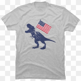 Patriotic T-rex American Flag - T-shirt Clipart