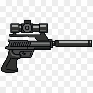Free - Pistol With Silencer And Scope Clipart