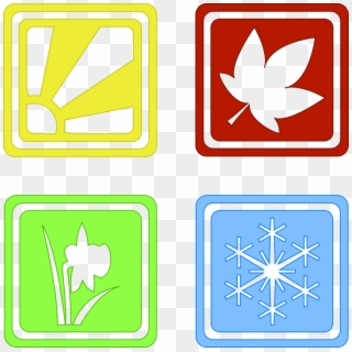 Four Seasons Transparent - Summer Autumn Winter Spring Symbols Clipart