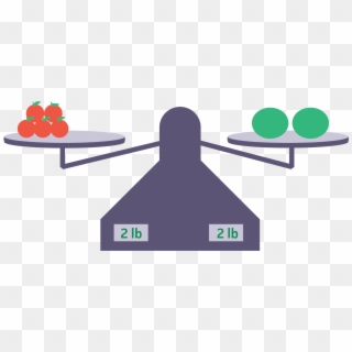 A Scale Where 5 Apples Equals 2 Melons Clipart