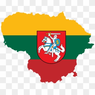 Big Image - Flag Of Lithuania With Coat Of Arms Clipart