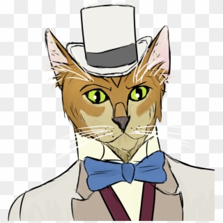 Tie Clipart Cat In Hat - Cartoon - Png Download