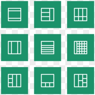 Layouts Outline Icon In Style Flat Square White On - Retro Science Font Clipart