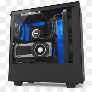 Nzxt H500i Compact Atx Pc Gaming Case - Nzxt H500i Black Atx Mid Tower Case Clipart