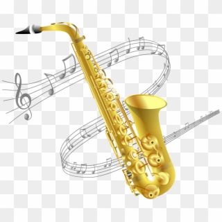 Saxophone Clipart Small - Transparent Background Saxophone Clipart - Png Download