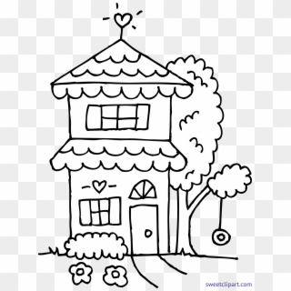 White House Clipart Cute House - Cute House Coloring Page - Png Download