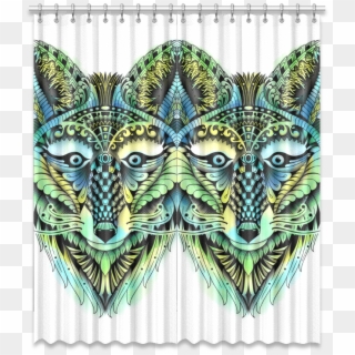 Water Color Ornate Foxy Wolf Head Ornate Drawing Window - Donkey Clipart