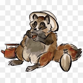 Japanese Raccoon Dog Watercolor Painting Drawing - Illustration Clipart