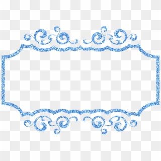 Blue Decorative Frame In A White Background - Blue Glitter Frame Png Clipart