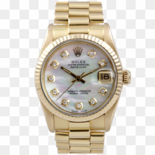 Pre-owned Rolex Midsize Yellow Gold President Watch - Rolex Women Yellow Gold Clipart
