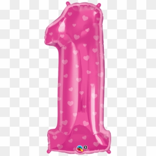 Pink 1 Hearts Super Shape Foil Balloon Balloon In A - Hot Pink 16 Balloons Clipart