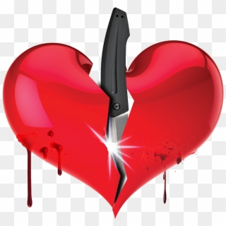 Dagger Stabbing Burning Transprent Png - Heart And Knife Png Clipart