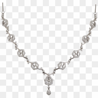 Aster Floral Design Platinum Necklace - Necklace Clipart
