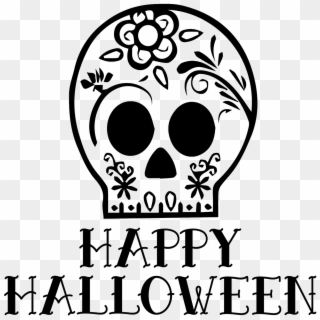 Skull Happy Halloween Stamp - Skull Clipart